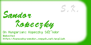 sandor kopeczky business card